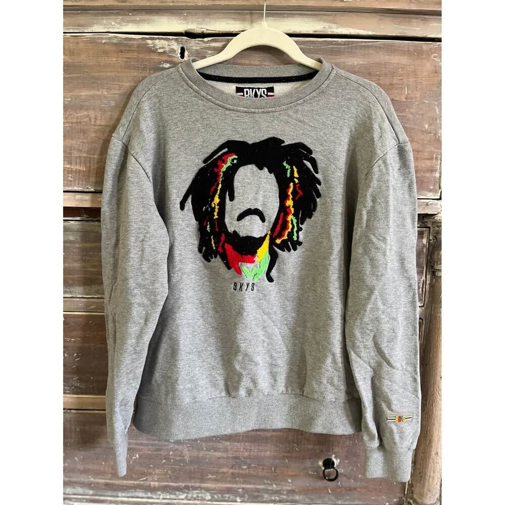 BKYS Bob Marley Graphic Sweatshirt Medium Pullover Crew Neck Relaxed 90s Y2K Pop - Picture 2 of 9